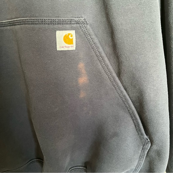 Carhartt Rain Defender Navy Blue Hoodie Workwear Heavy Mens Size 3XLT Tall XXXL - Picture 4 of 12